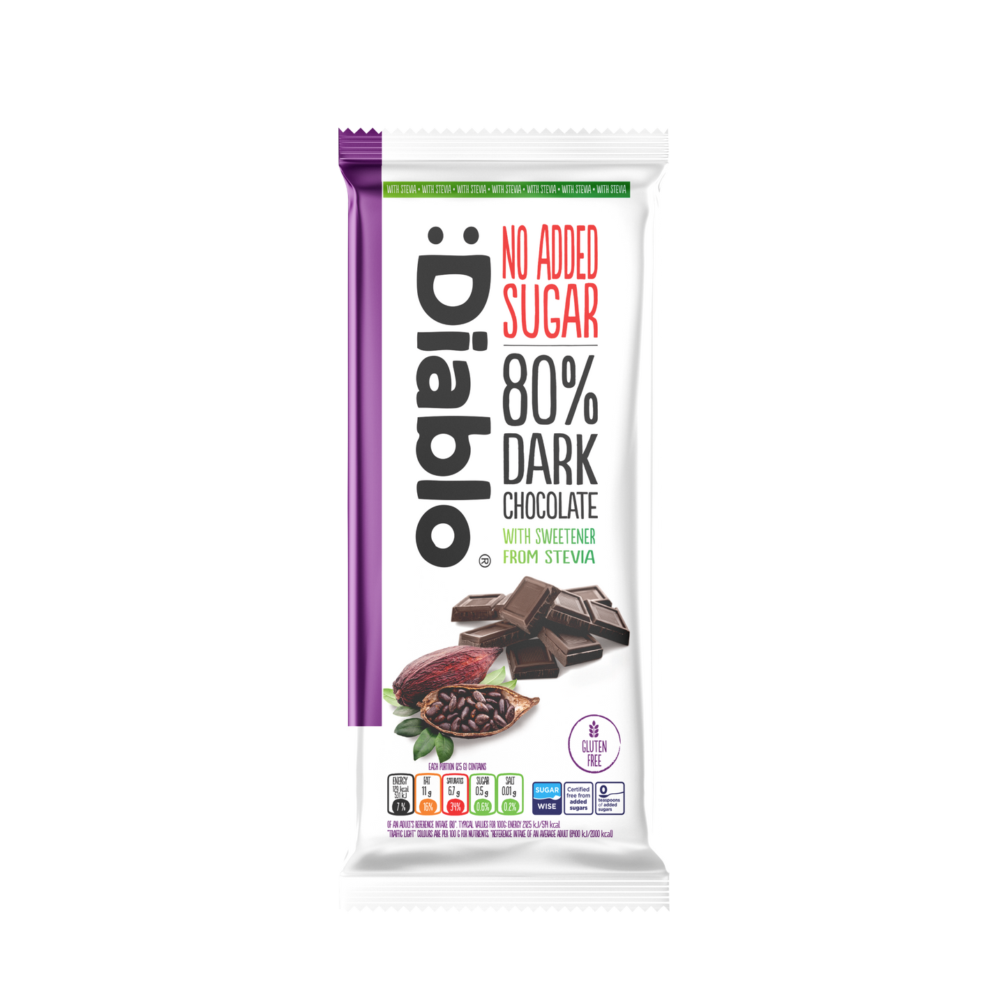 Diablo Stevia Dark Chocolate