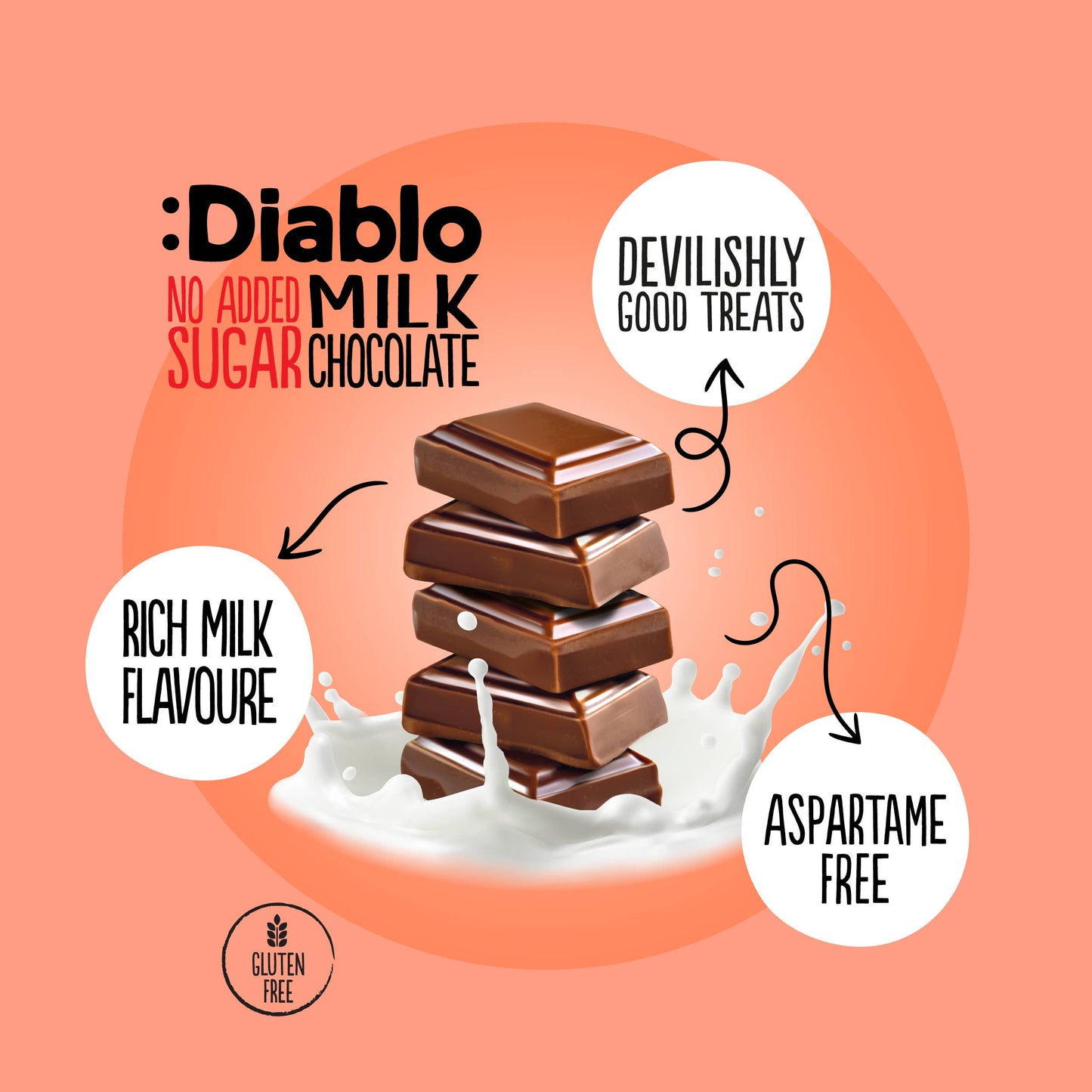 Diablo No Added Sugar Milk Chocolate